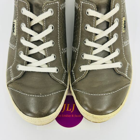Josef Seibel Women's Caspian Gray Leather Casual Sneakers Size 37 EU/ 6-6.5 US - Picture 4 of 11